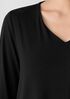 Fine Stretch Jersey Knit V-Neck Long Top