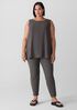 Silk Georgette Crepe Ballet Neck Long Tank