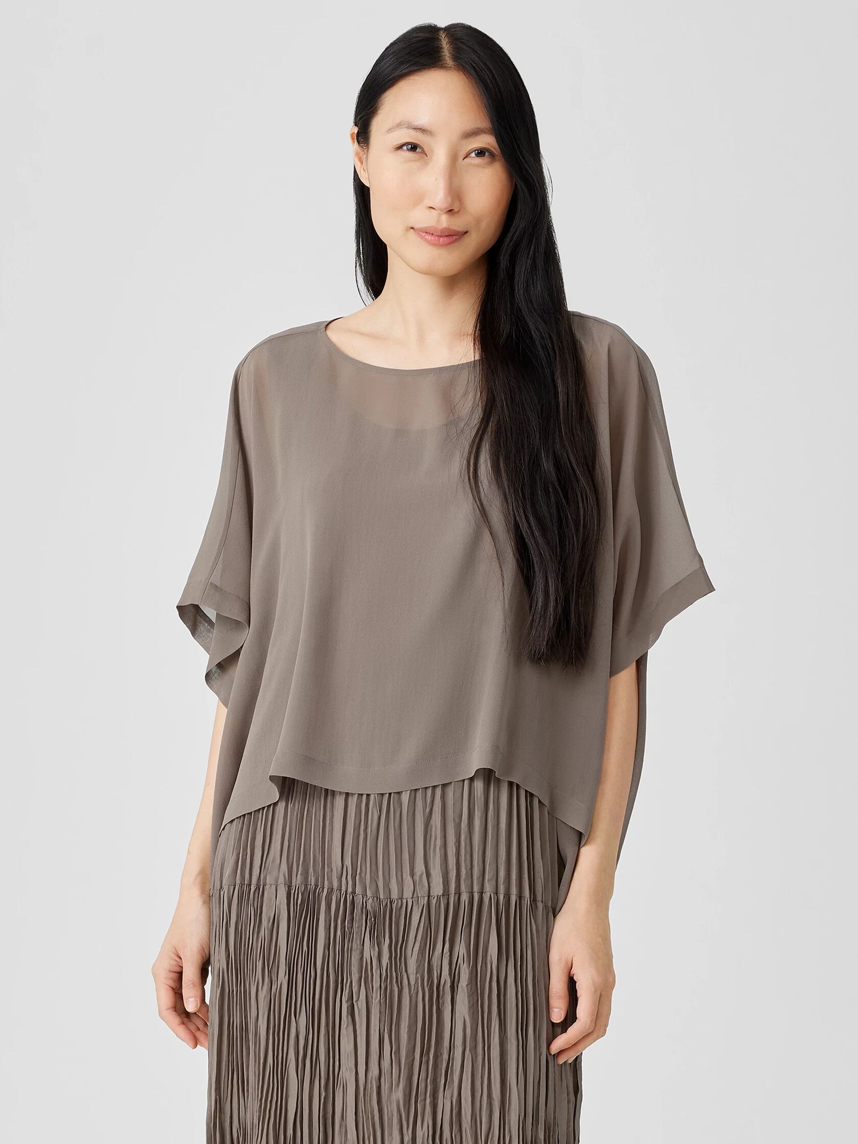 Sheer Silk Georgette Poncho