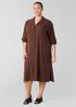 Silk Georgette Crepe Notch Collar Shirtdress