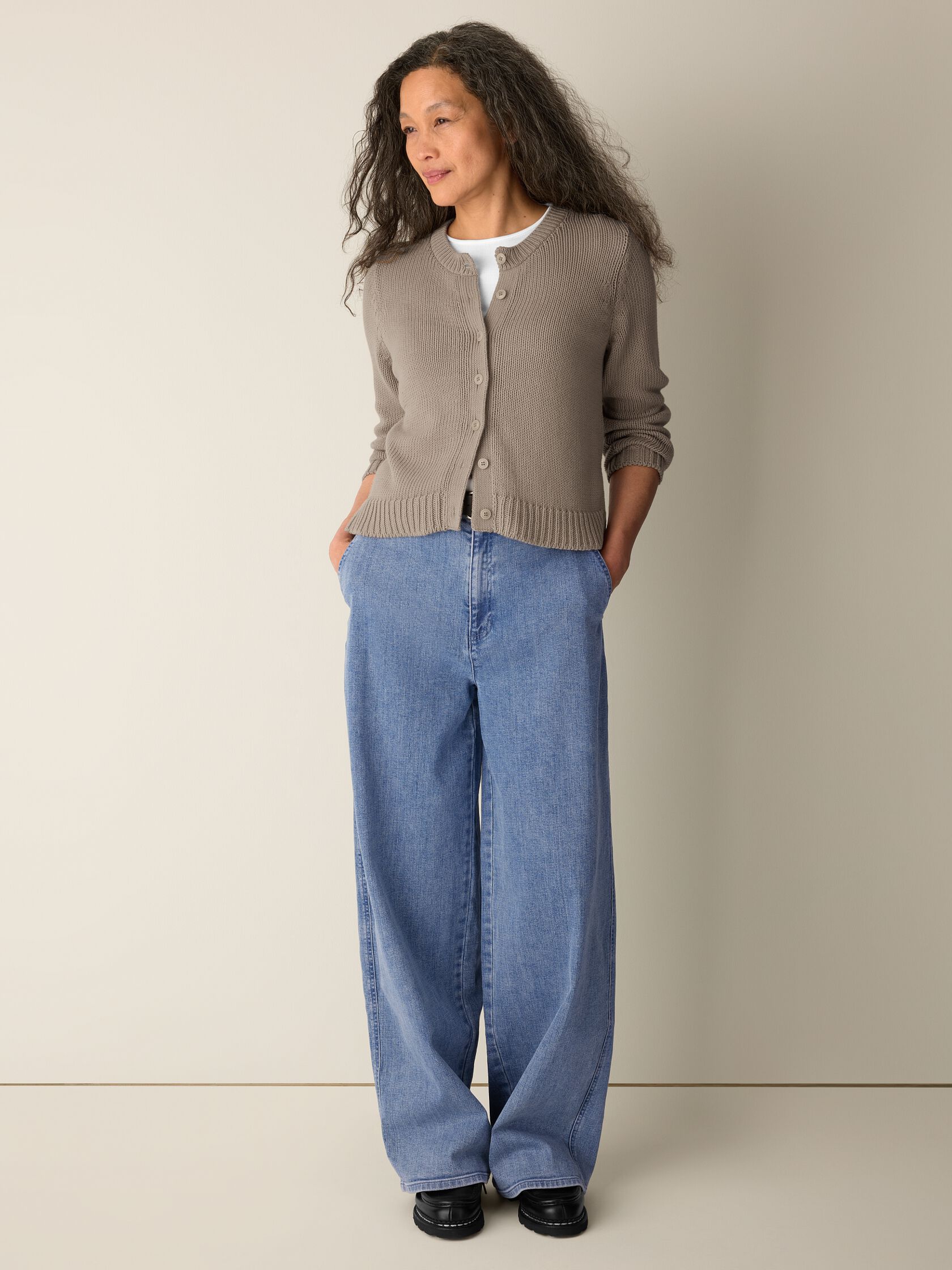 Peruvian Organic Cotton Cord Jersey Cardigan
