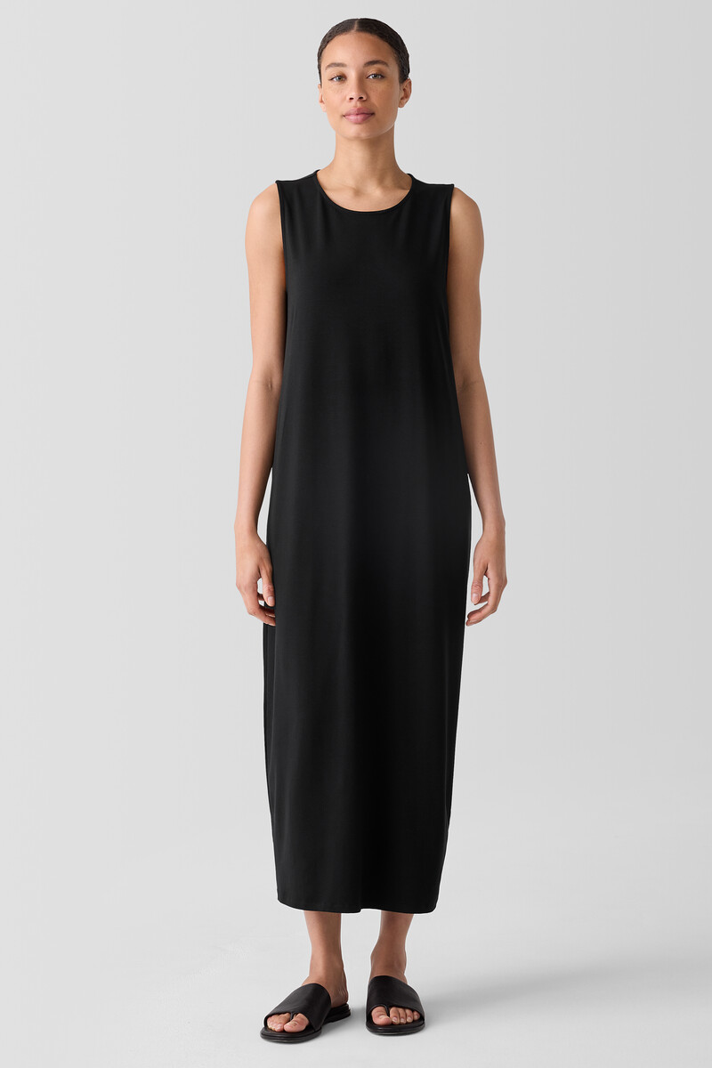 Stretch Jersey Knit Round Neck Dress Stretch Jersey Knit Round Neck Dress