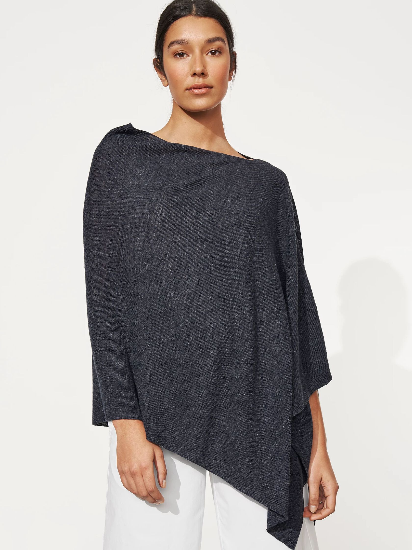 Organic Linen Melange Poncho