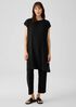 Silk Georgette Crepe Bateau Neck Long Top