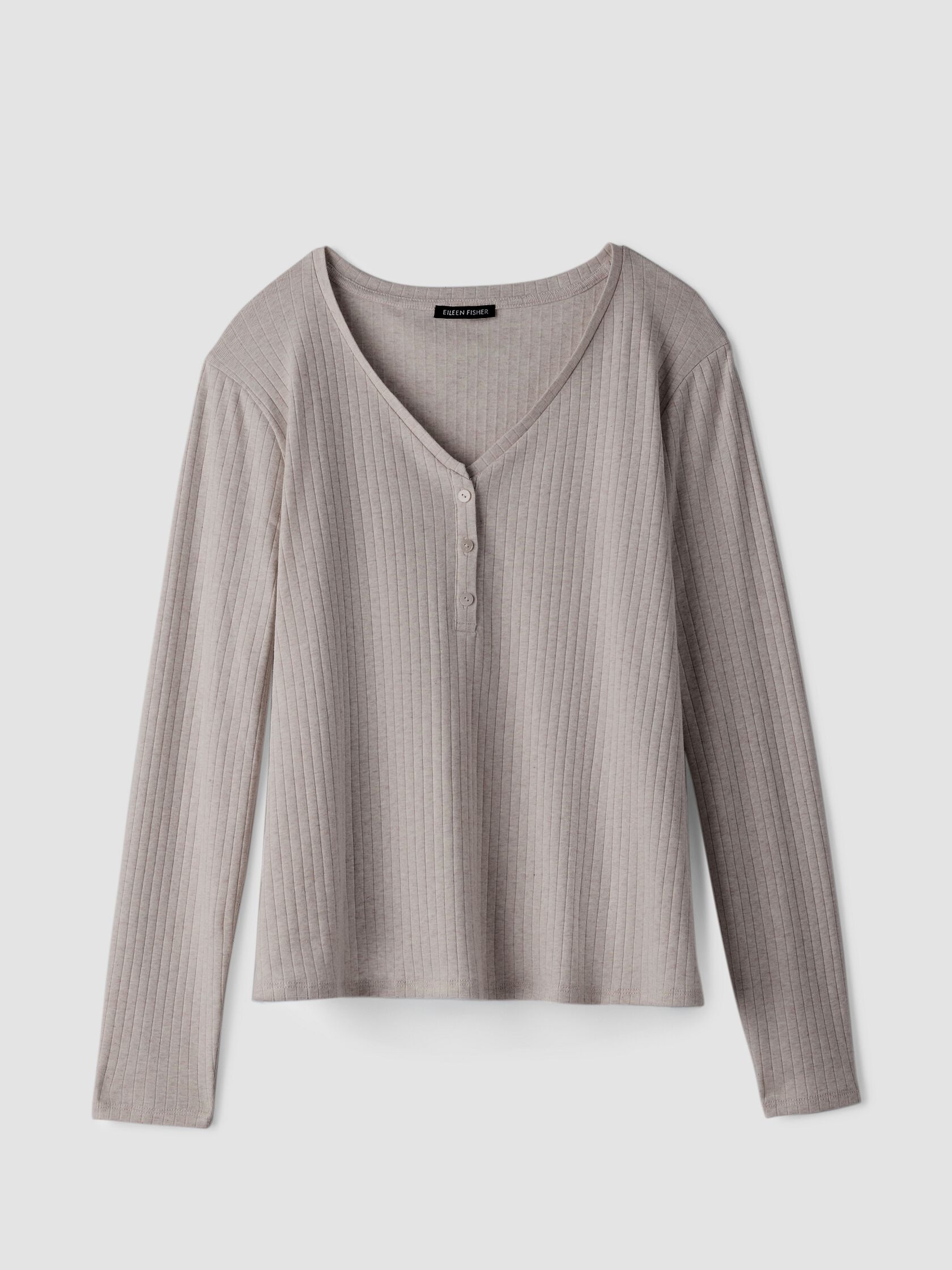 Organic Cotton Rib V-Neck Sleep Top