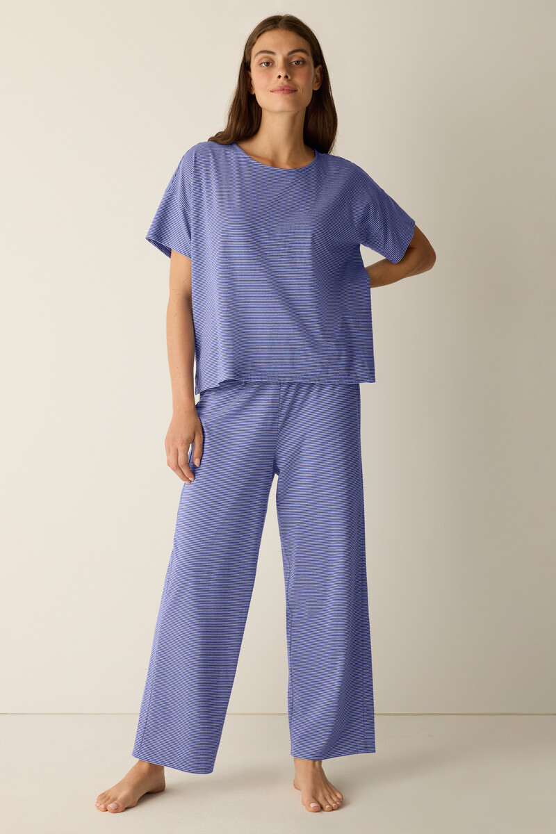 Mini Stripe Organic Cotton Jersey Sleep Set Mini Stripe Organic Cotton Jersey Sleep Set