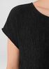 Woven Plissé Round Neck Dress