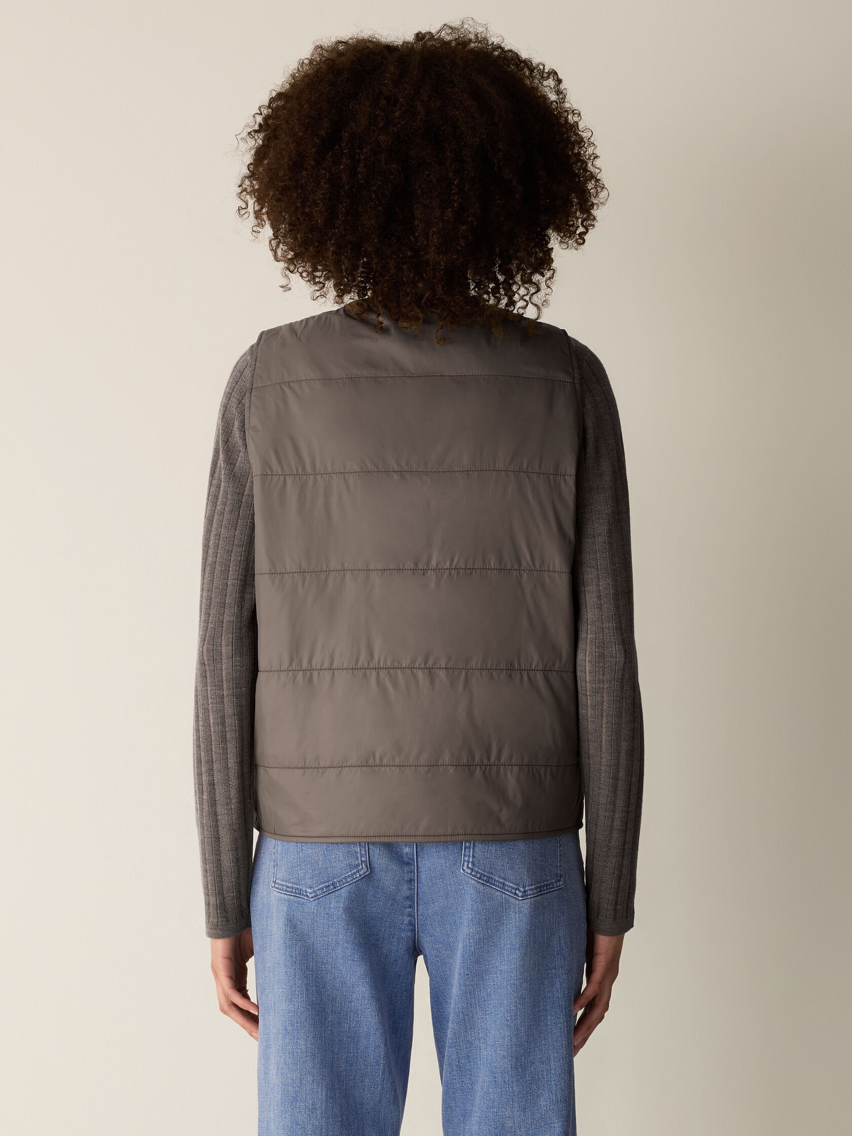 Eggshell Recycled Nylon Quilted Vest