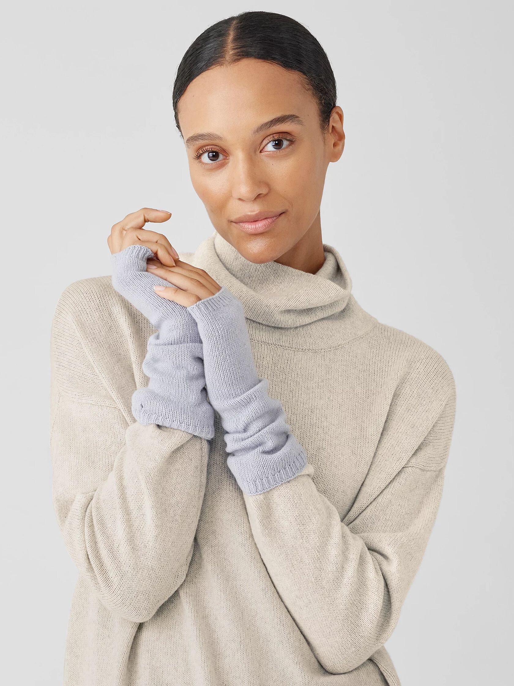 Cotton and Recycled Cashmere Glovelettes
