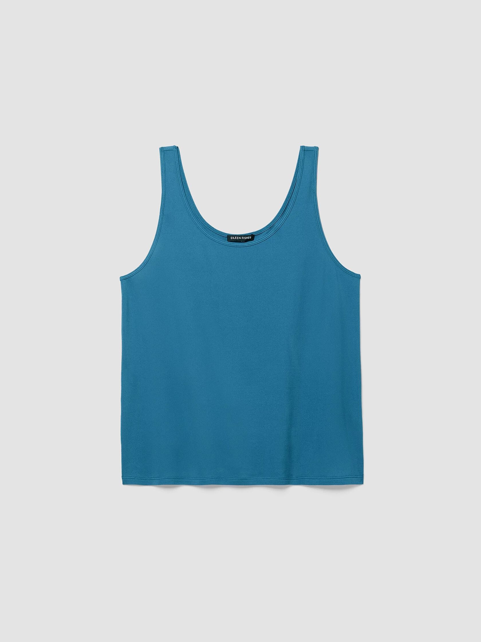 Stretch Silk Jersey Scoop Neck Tank