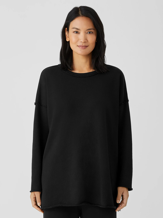 Organic Cotton French Terry Crew Neck Top