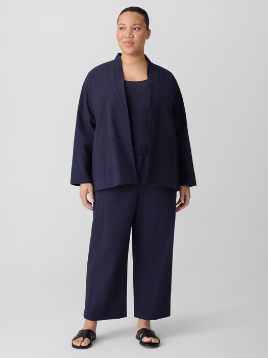 Organic Cotton Pucker High Collar Jacket