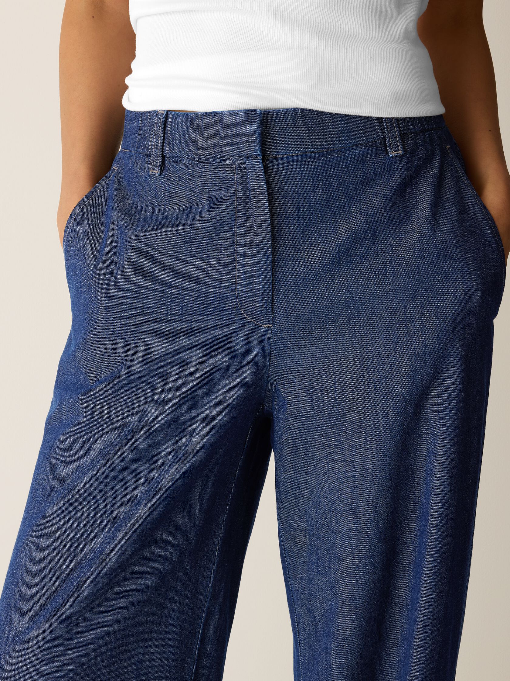Lightweight Organic Cotton Denim Full-Length Trouser Pant