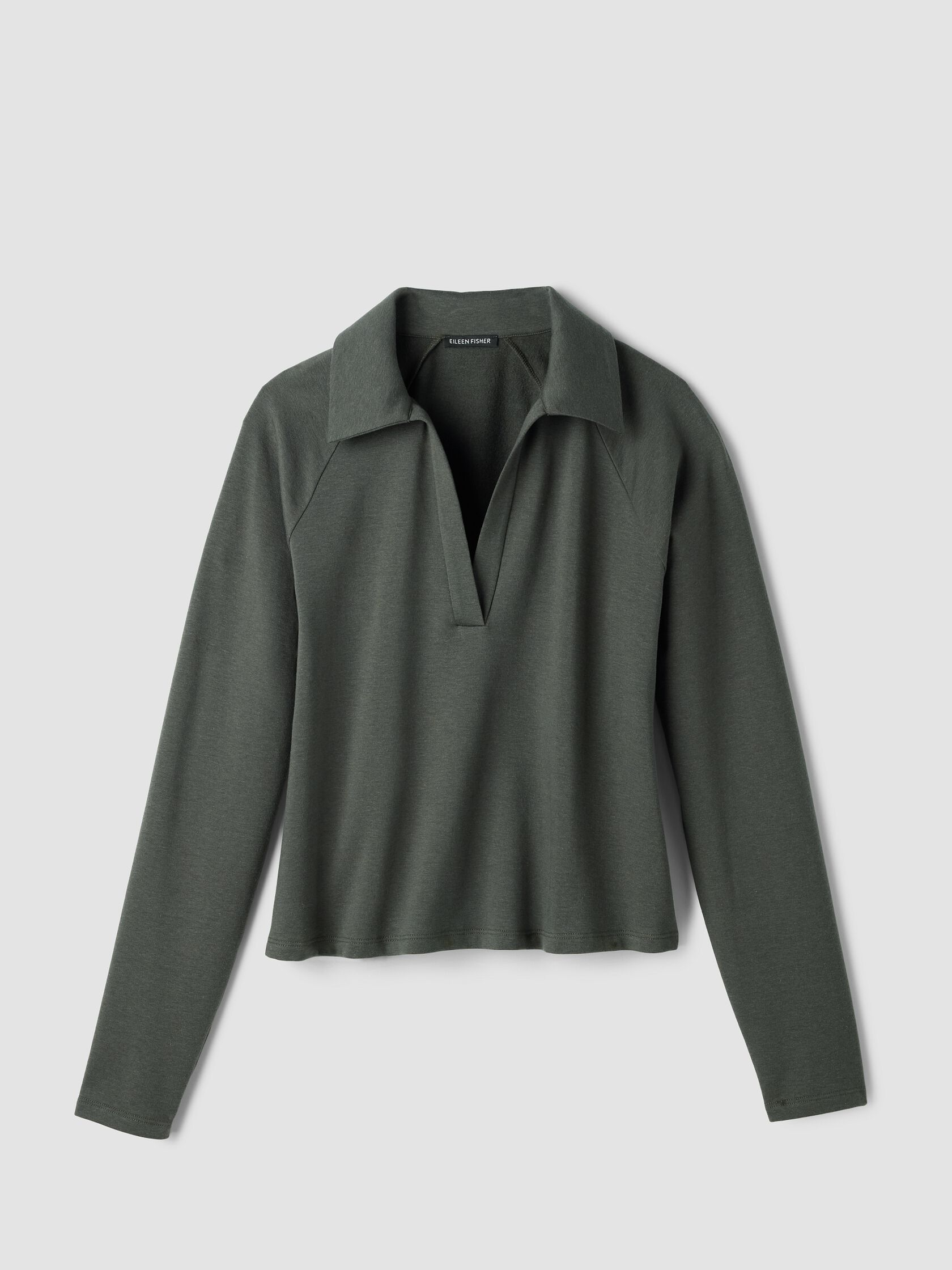 Cozy Brushed Terry Hug Split Neck Top