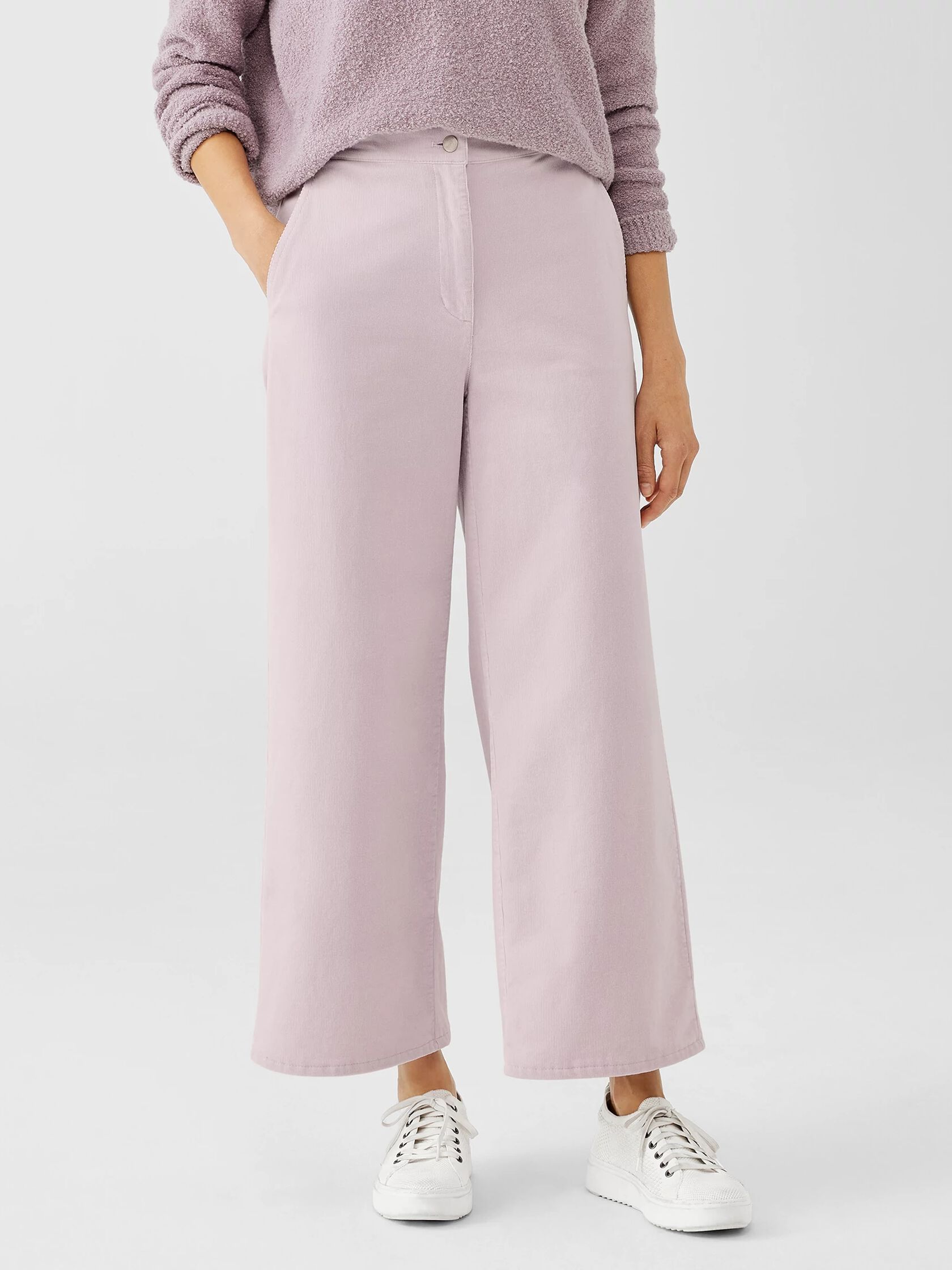 Organic Cotton Stretch Corduroy Wide-Leg Pant