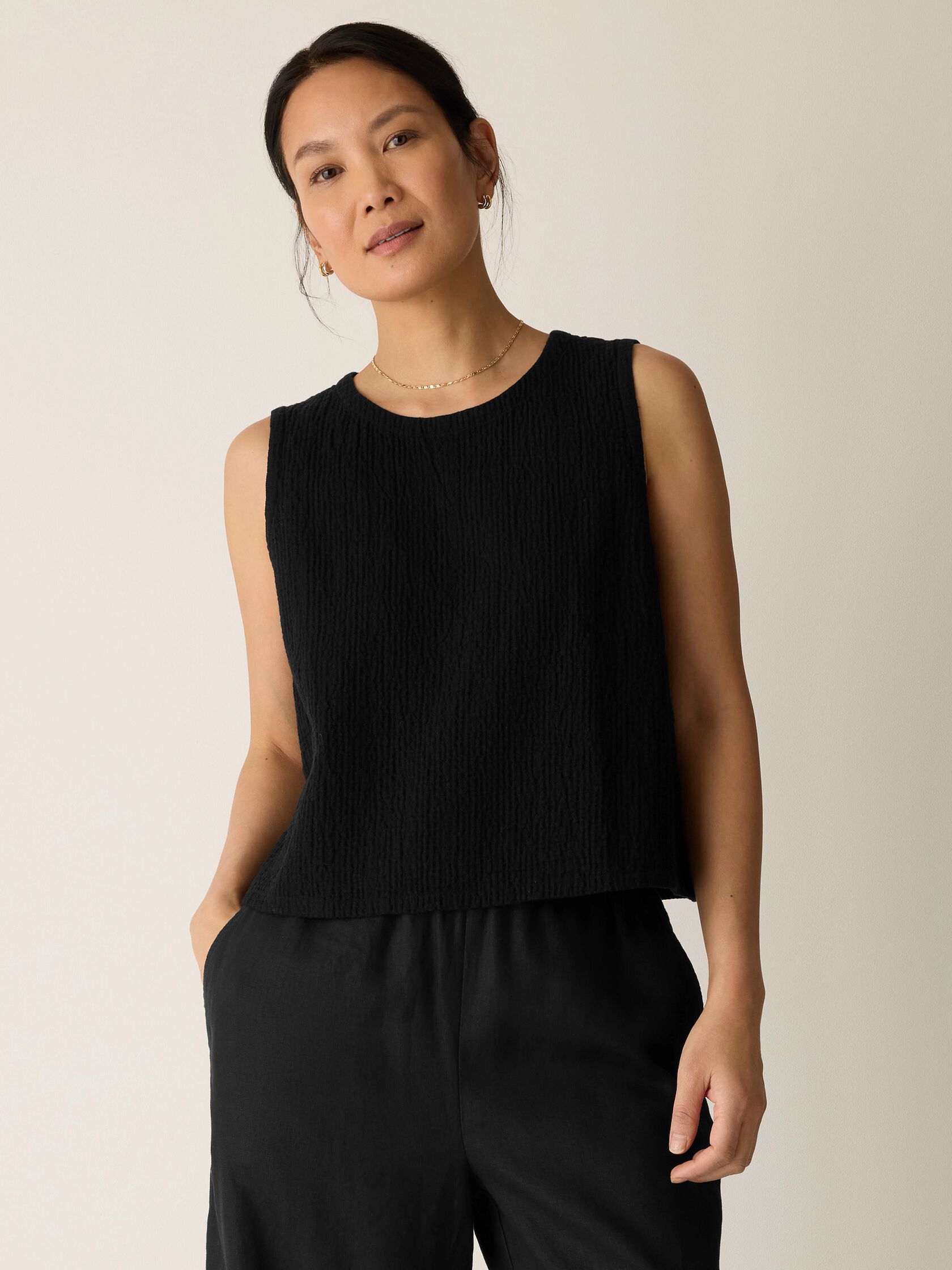 Organic Cotton Doubleweave Round Neck Tank