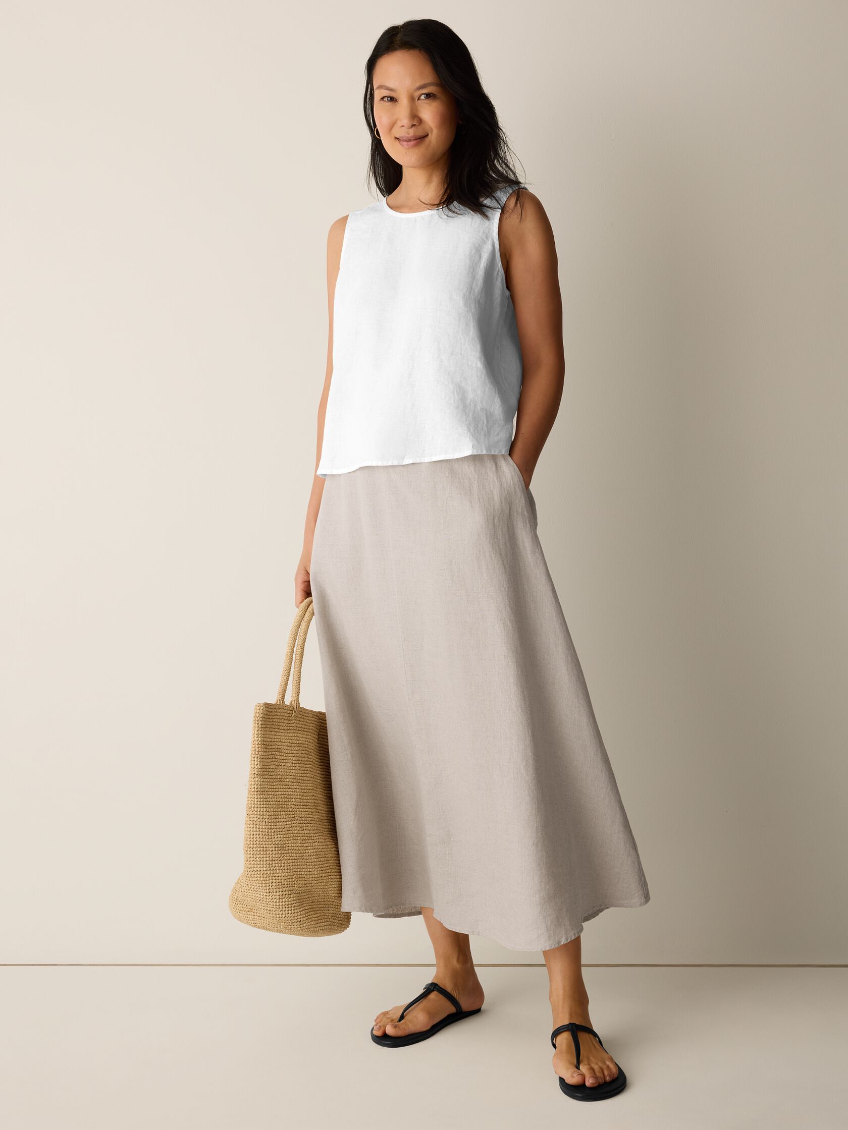 Organic Linen Half-Circle Skirt