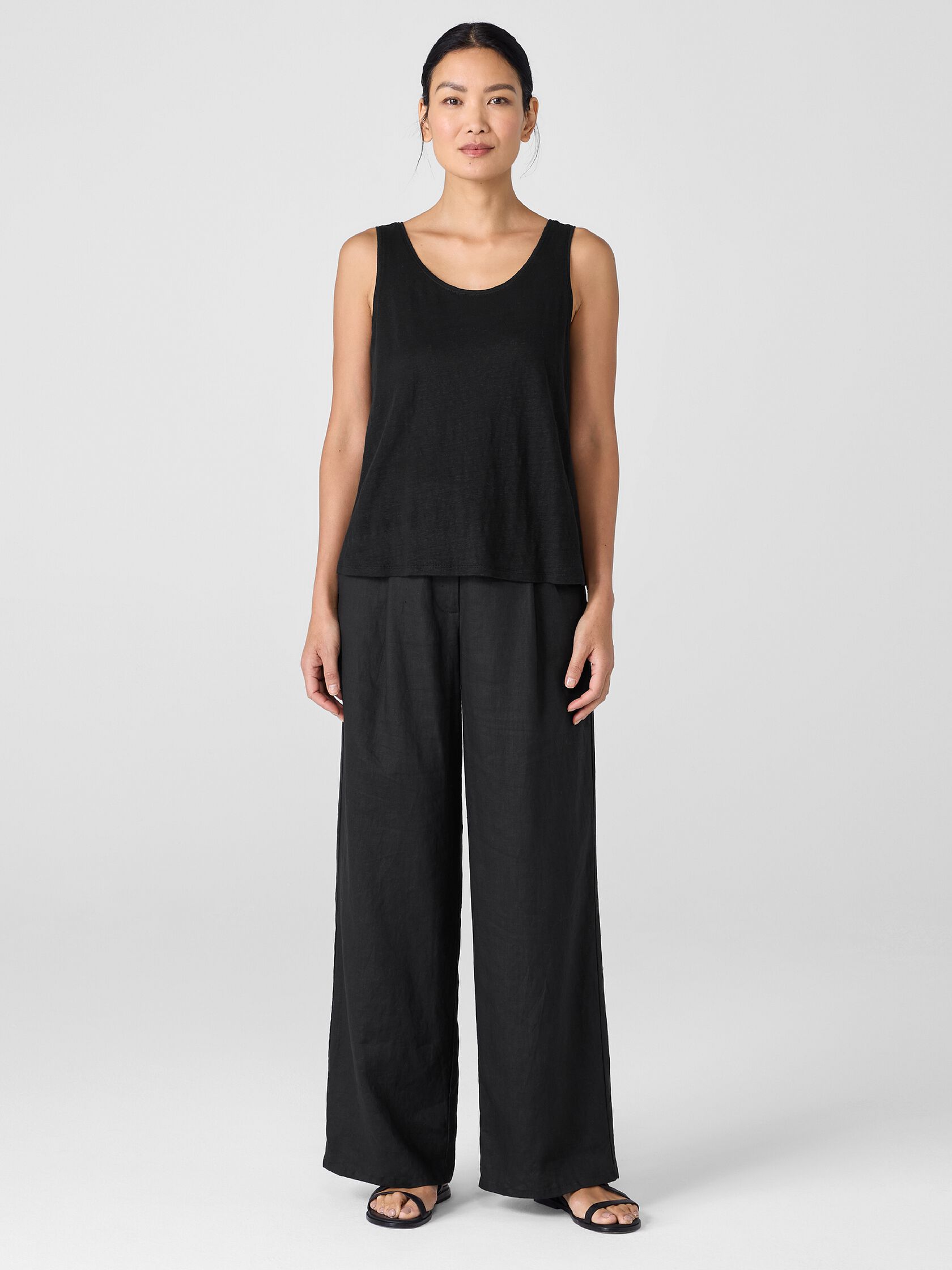 Organic Linen Jersey Scoop Neck Tank