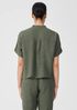 Puckered Organic Linen Short-Sleeve Shirt