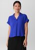 Silk Georgette Crepe Notch Collar Top