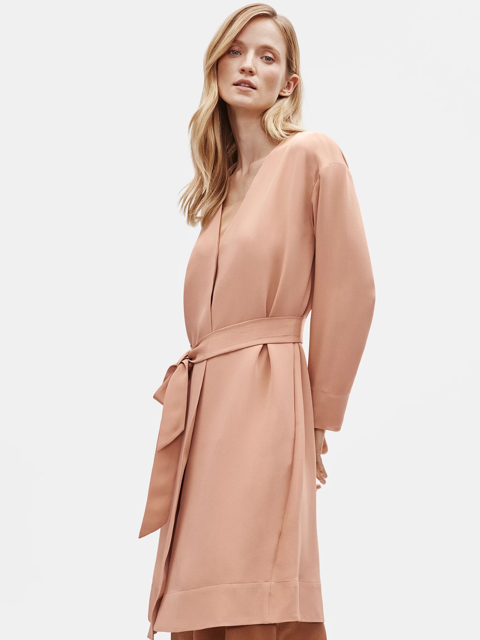 Limited Edition Silk Double Crepe Belted Coat