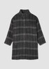 Luxe Alpaca Windowpane Stand Collar Coat