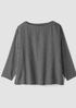 Wool Cotton Check Bateau Neck Top