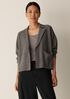 Fine Felted Wool Notch Collar Cardigan in Regenerative Wool
