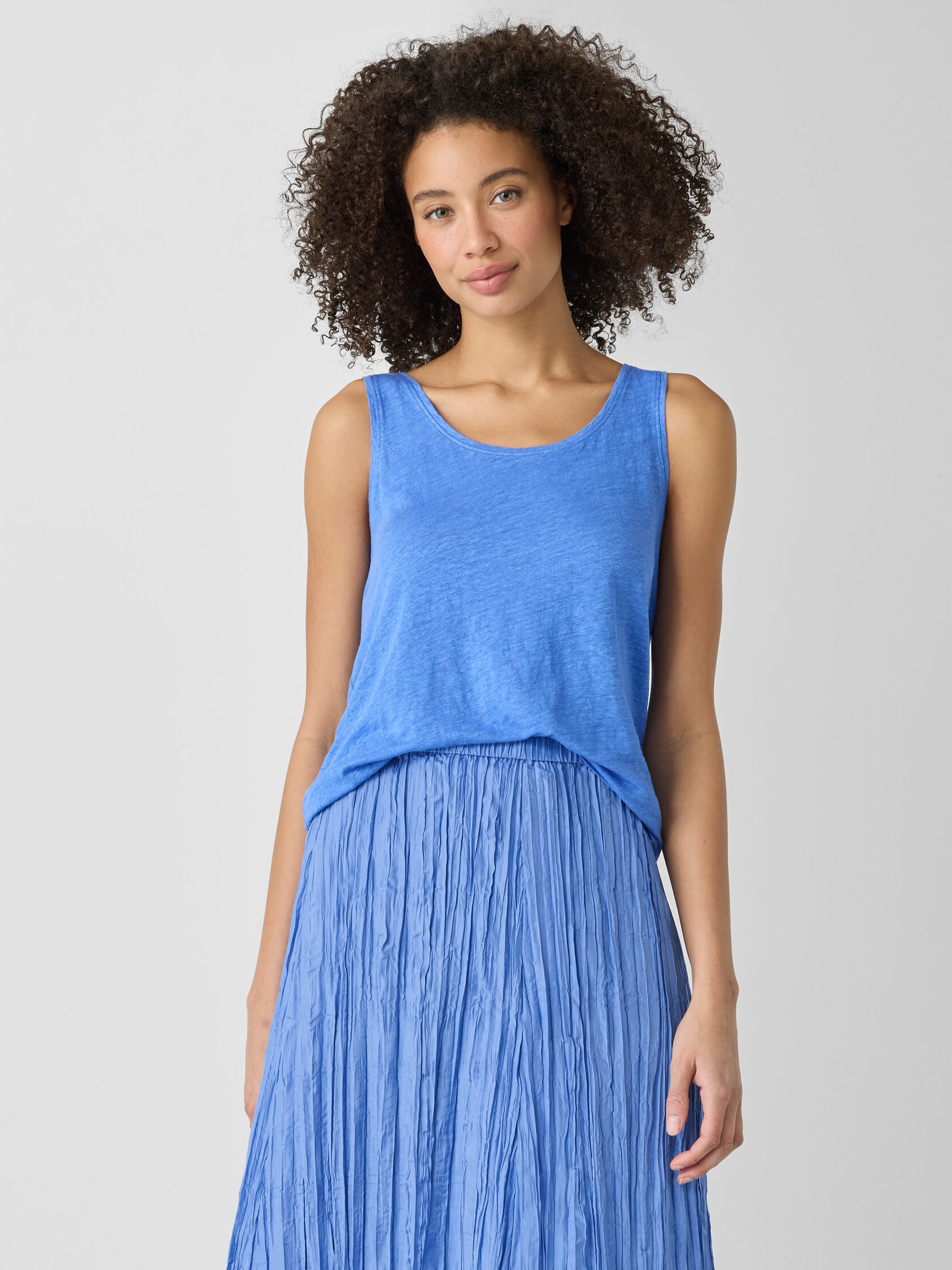 Organic Linen Jersey Scoop Neck Tank