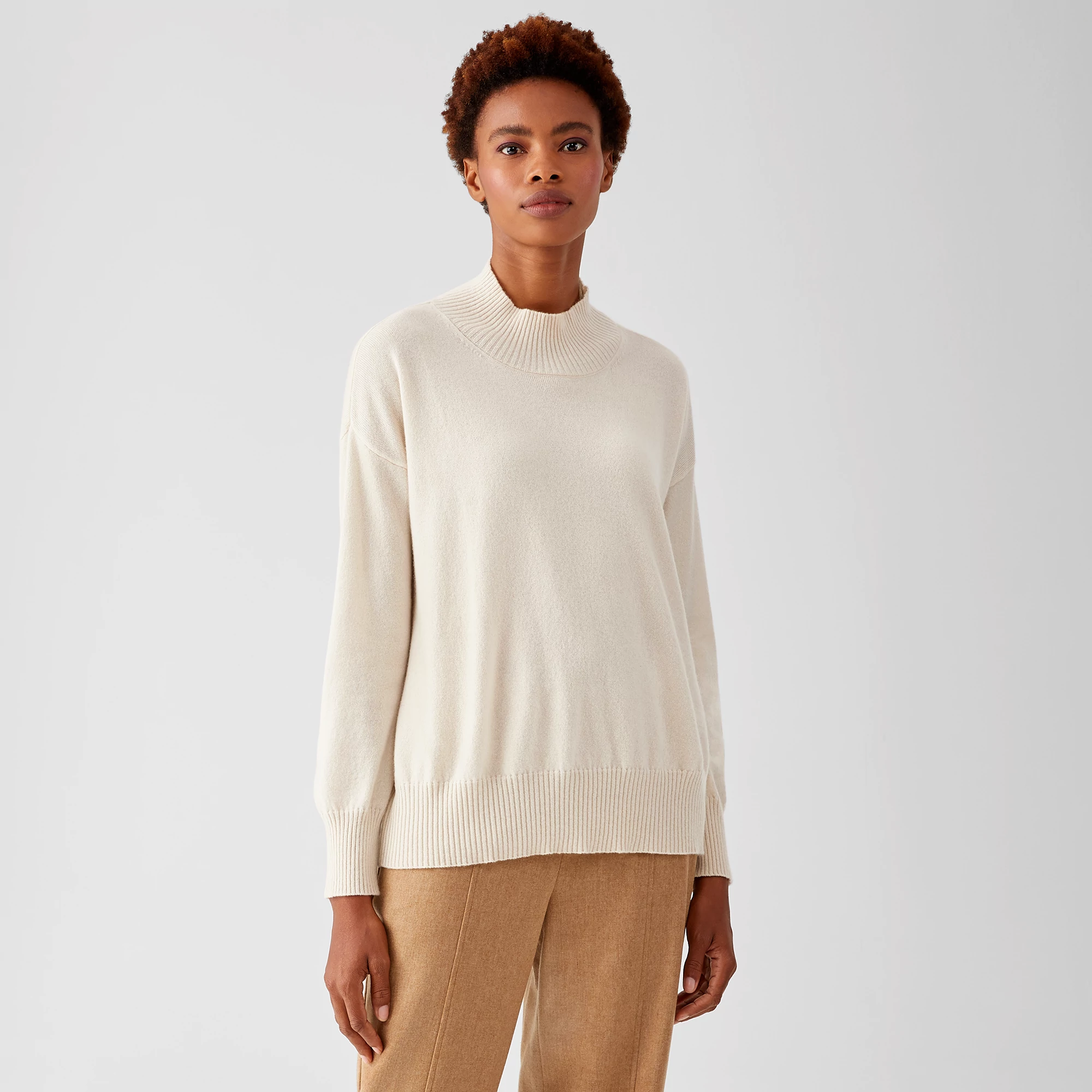 Italian Cashmere Mock Neck Top | EILEEN 