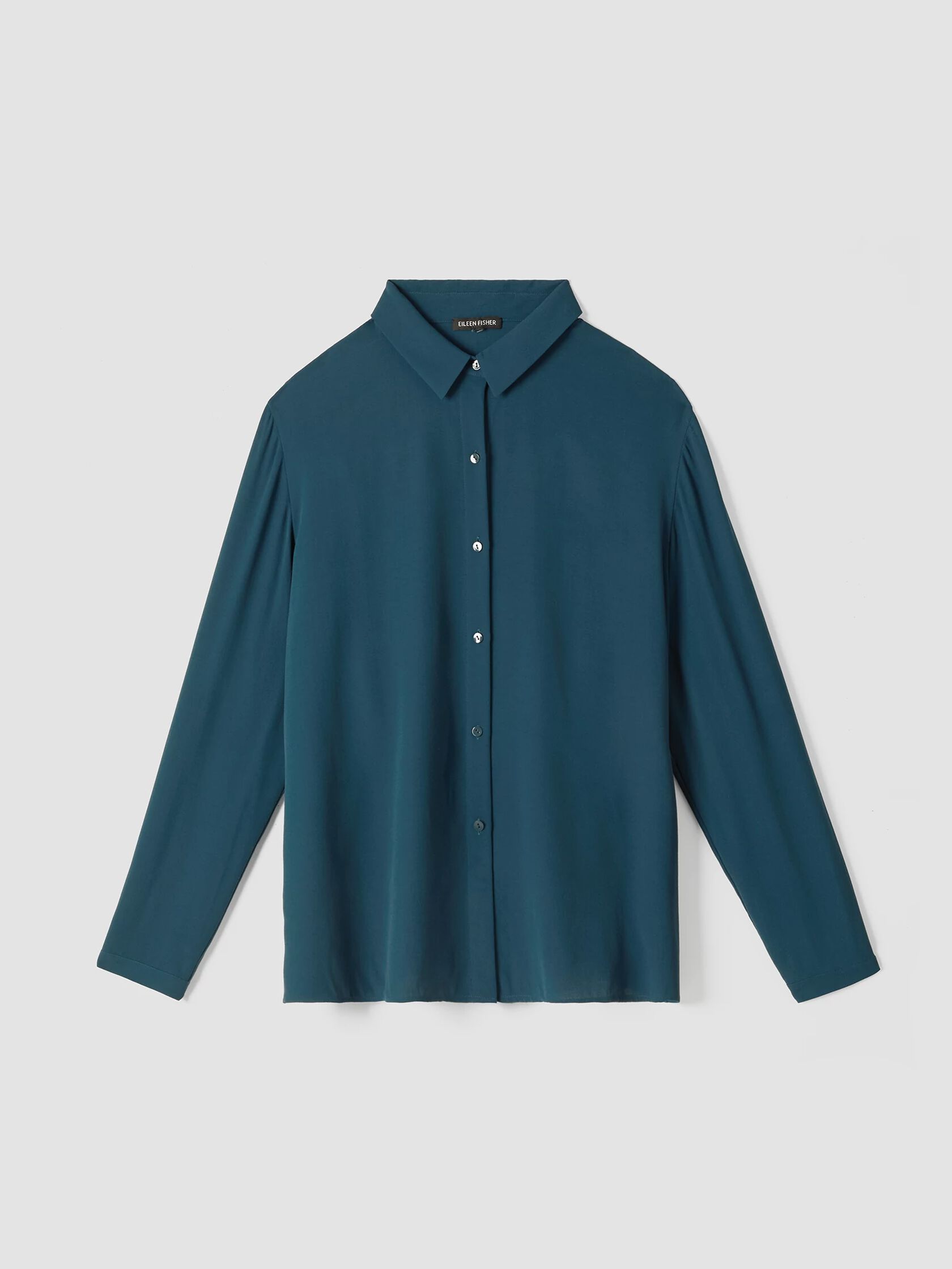 Silk Georgette Crepe Classic Collar Shirt