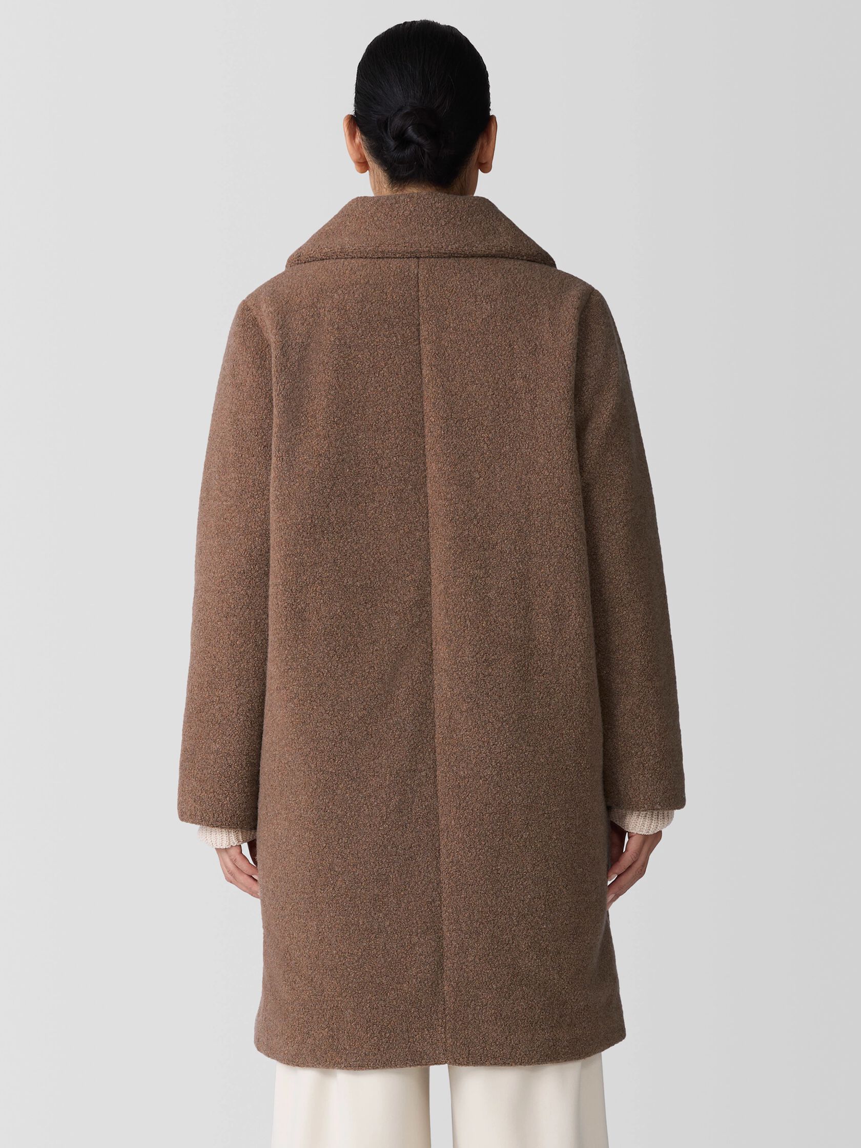 Cozy Recycled Wool Boucle Notch Collar Coat