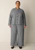 Organic Cotton Pucker Check Wide-Leg Pant