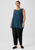 Silk Georgette Crepe Ballet Neck Tank