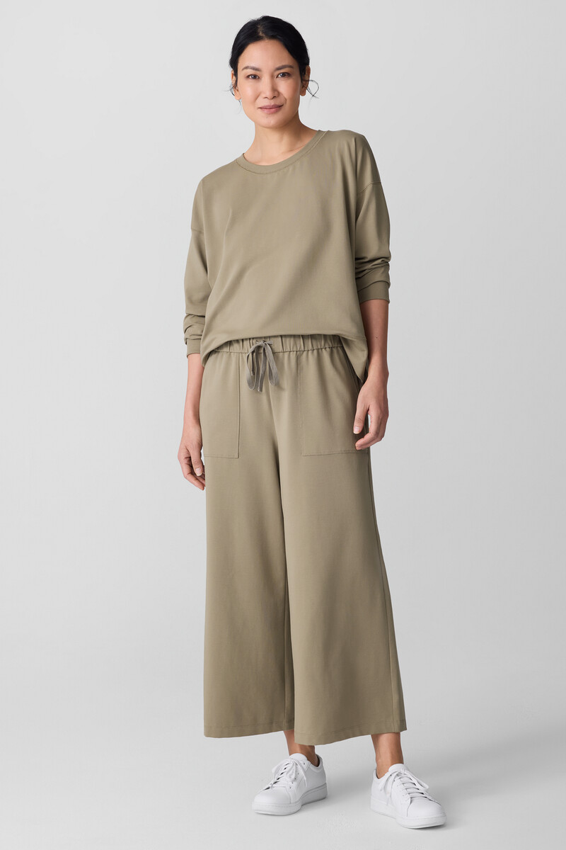 Pima Cotton Stretch Jersey Wide-Leg Pant Pima Cotton Stretch Jersey Wide-Leg Pant