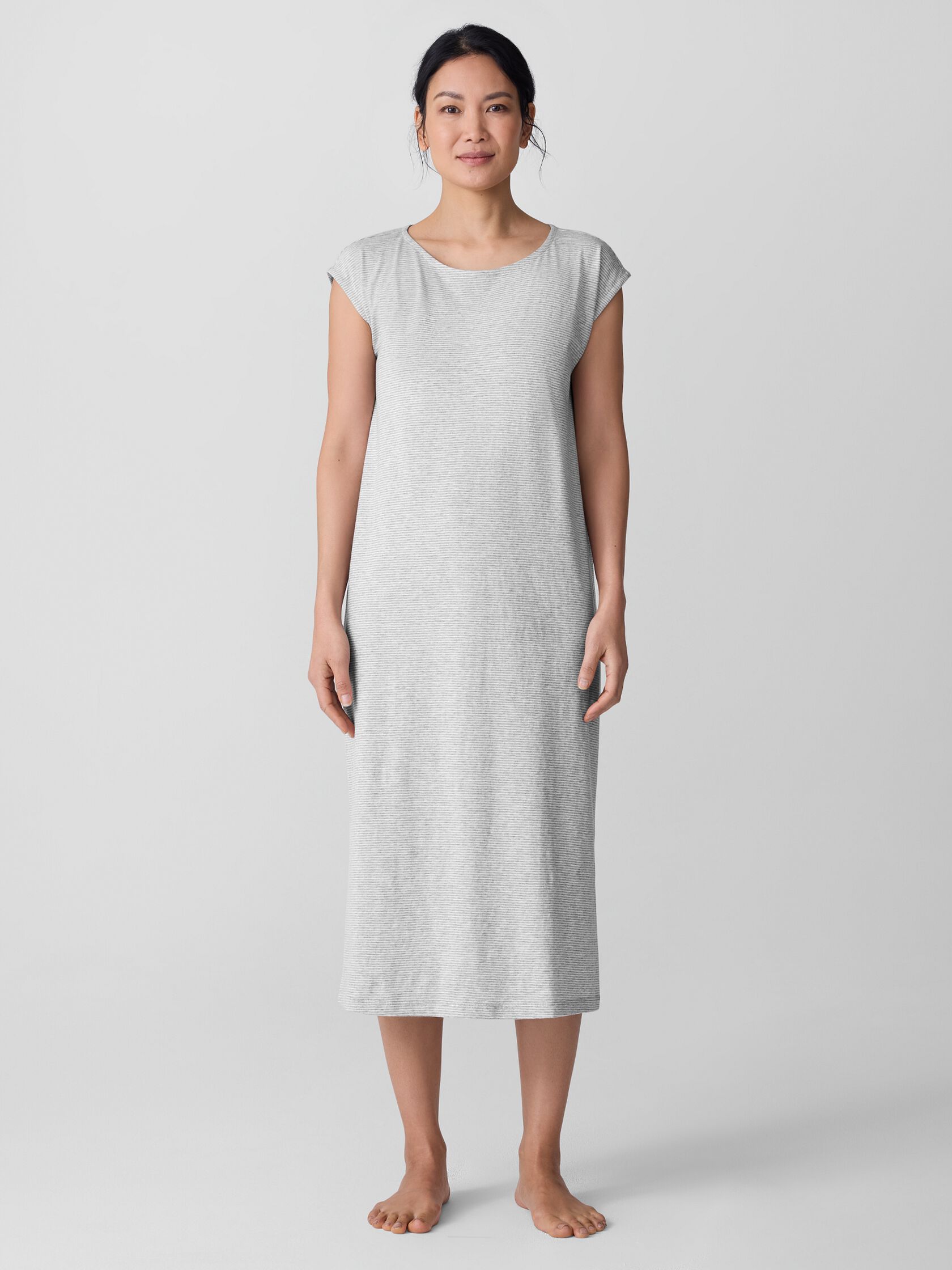 Mini Stripe Organic Cotton Jersey Sleep Dress