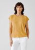 Organic Linen Jersey Shirred-Back Top
