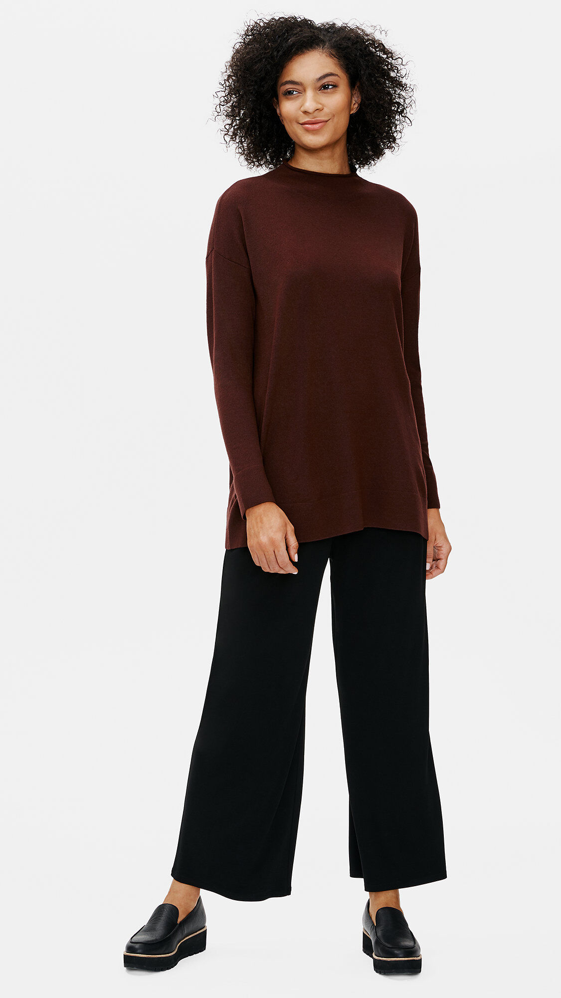 fiona専用 Organic Cotton Lofty Gauze V-Neck Square Top | EILEEN FISHER