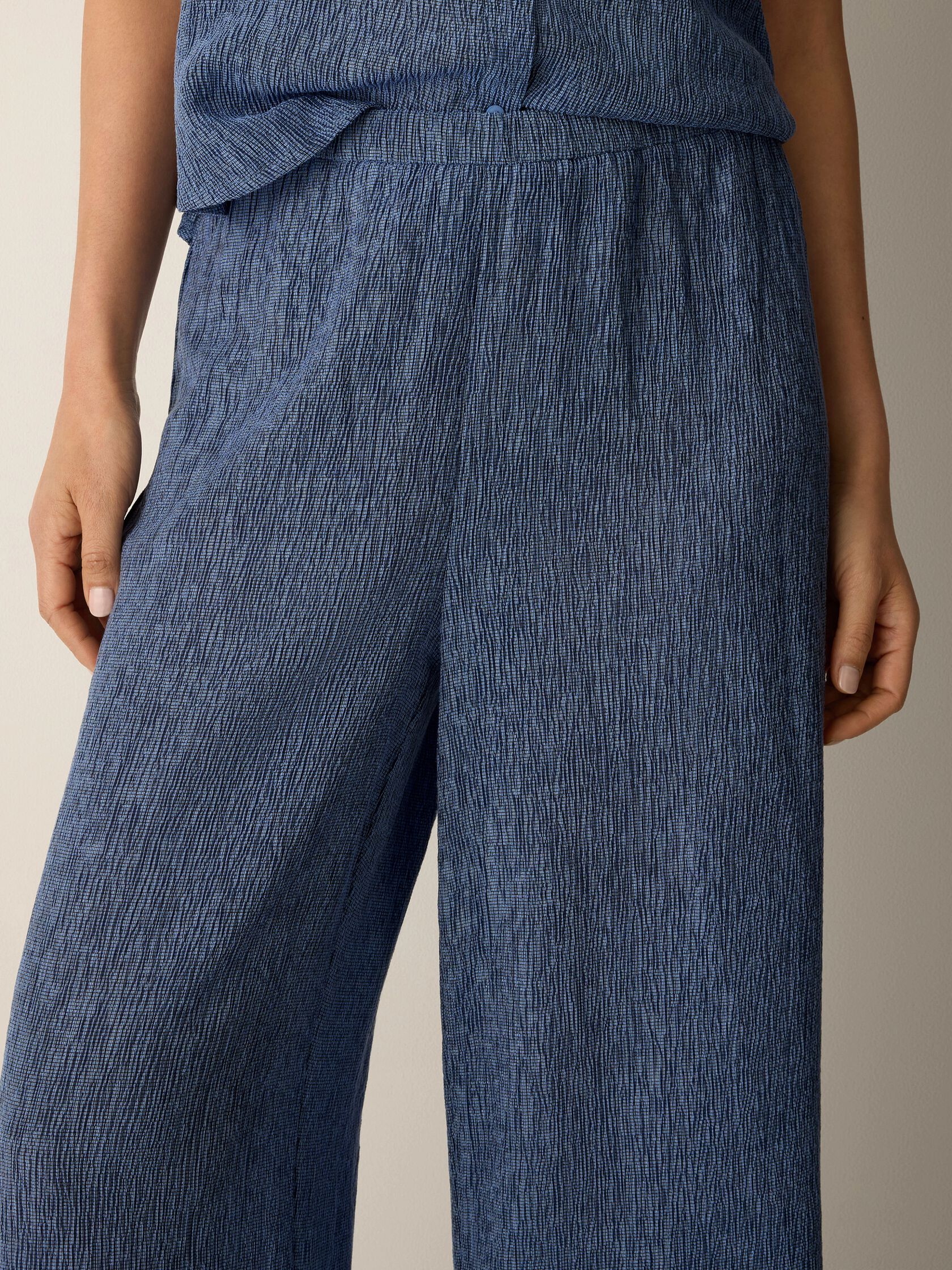 Woven Pliss&eacute; Wide-Leg Pant