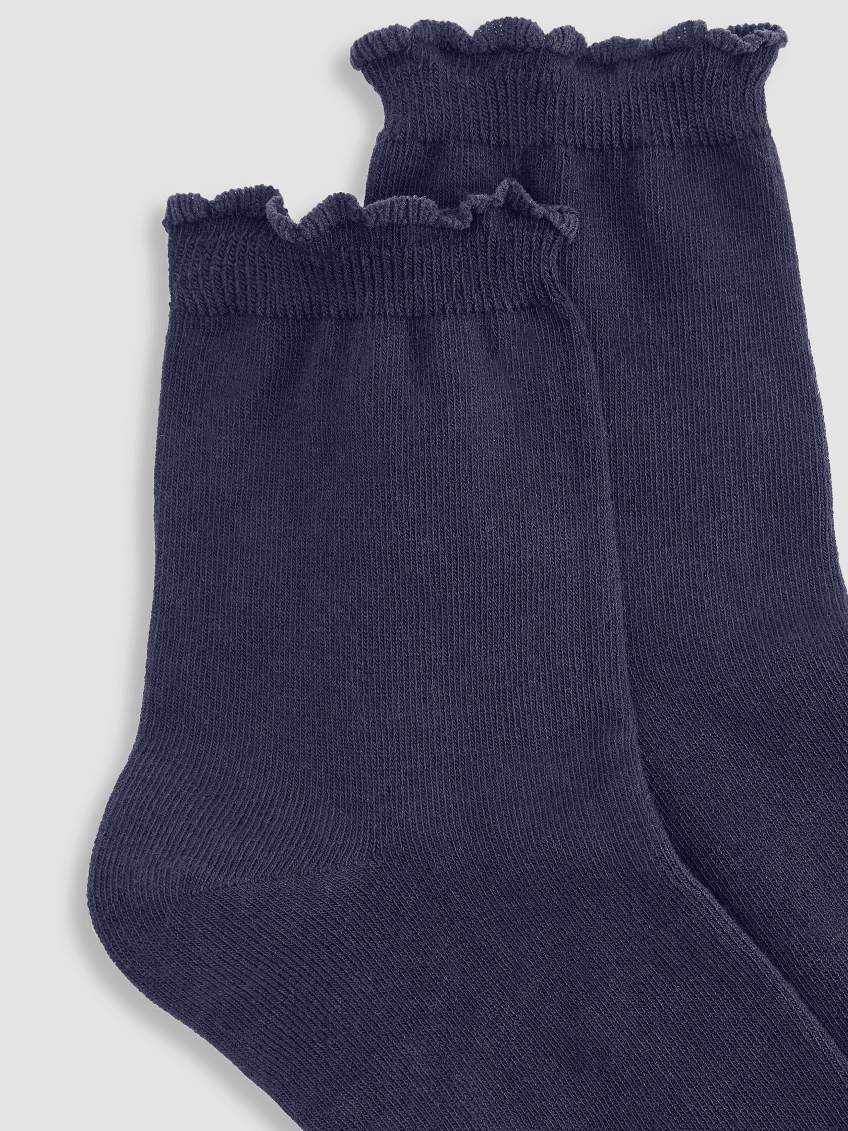 Cotton Rib Scallop Edge Short Crew Sock