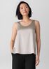 Stretch Silk Charmeuse Scoop Neck Tank