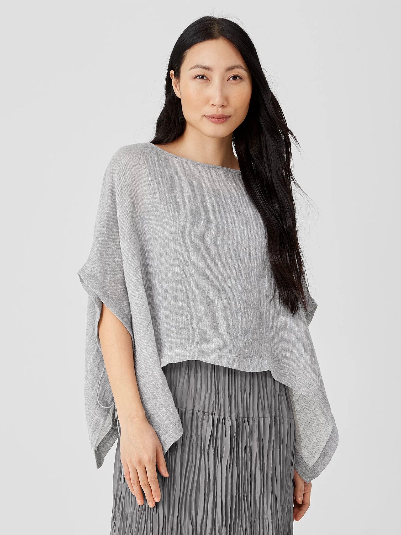 Organic Linen Gauze Poncho | EILEEN FISHER