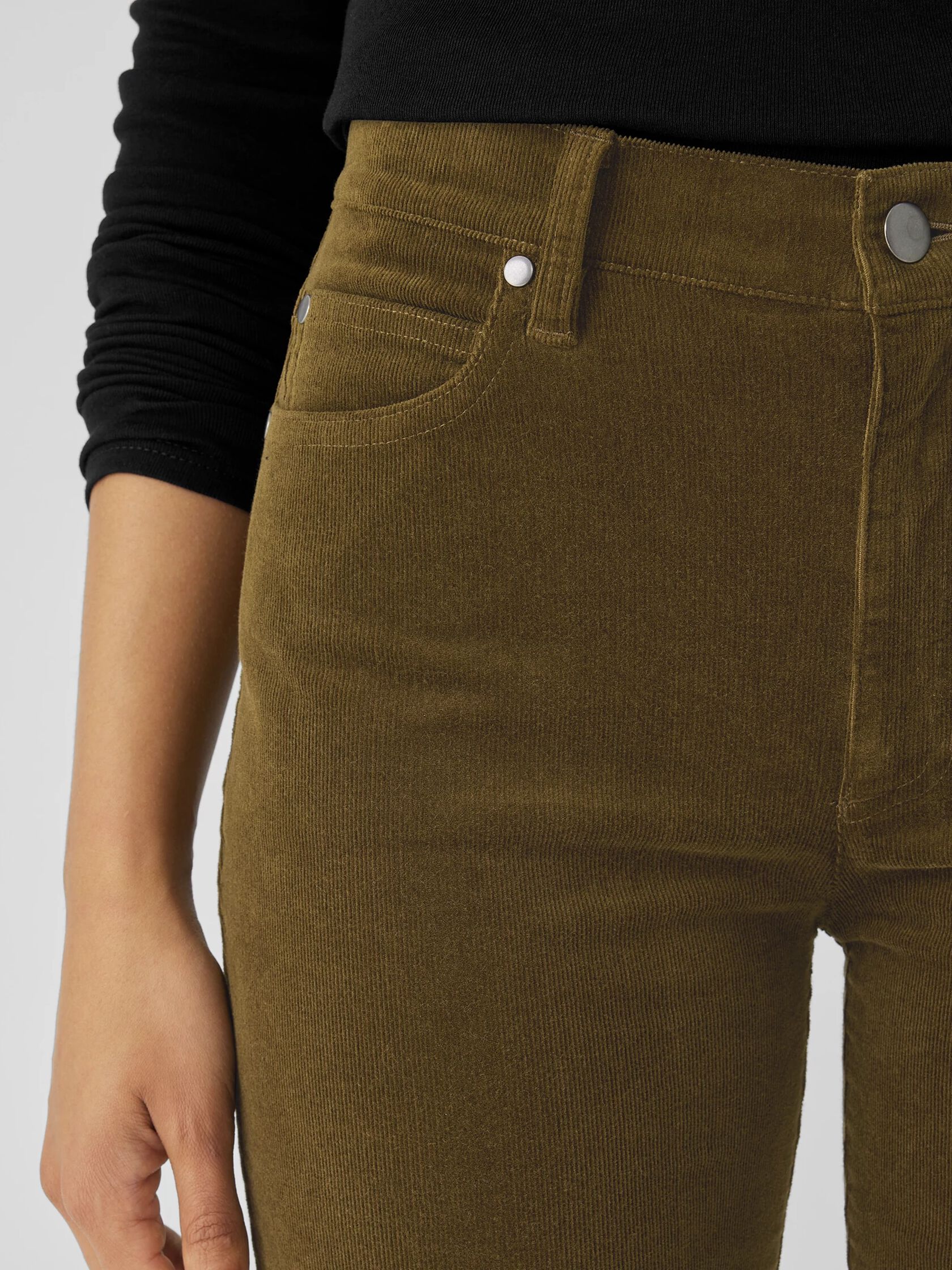 Organic Cotton Stretch Corduroy Straight Pant