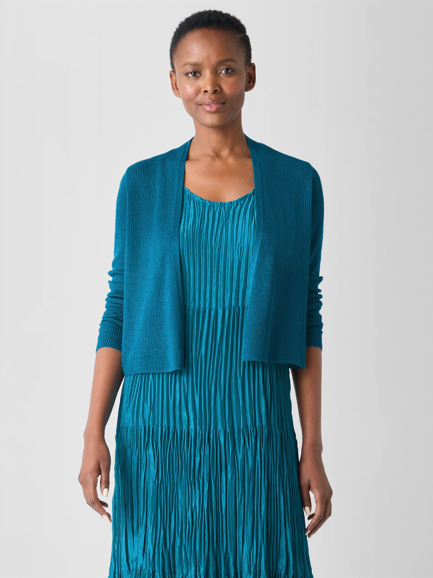 Organic Linen Cotton Cropped Cardigan