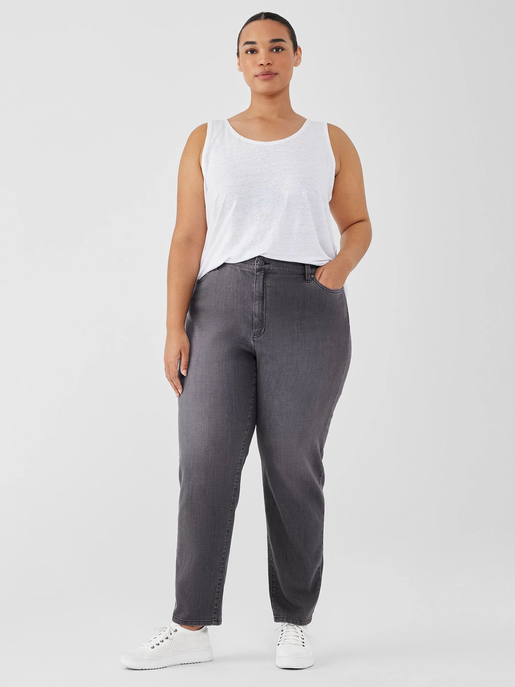 Organic Linen Jersey Scoop Neck Tank
