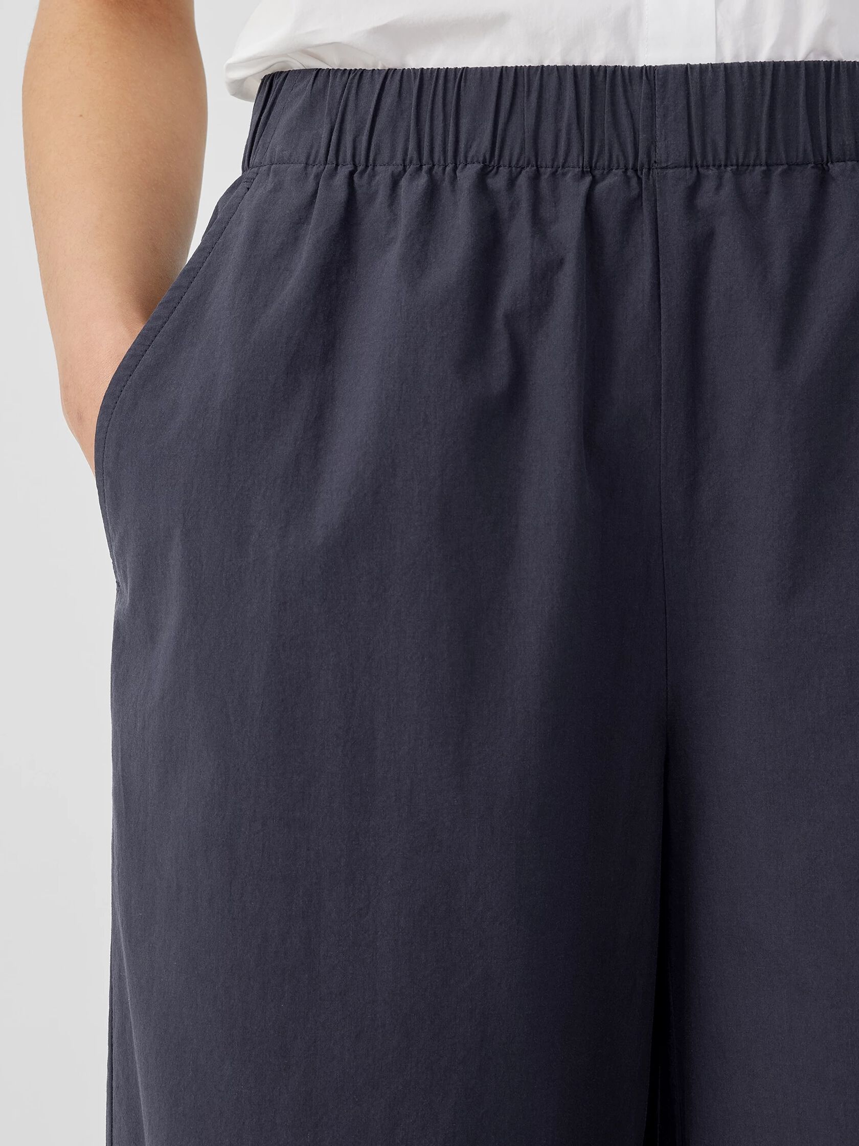 Washed Organic Cotton Poplin Wide-Leg Pant