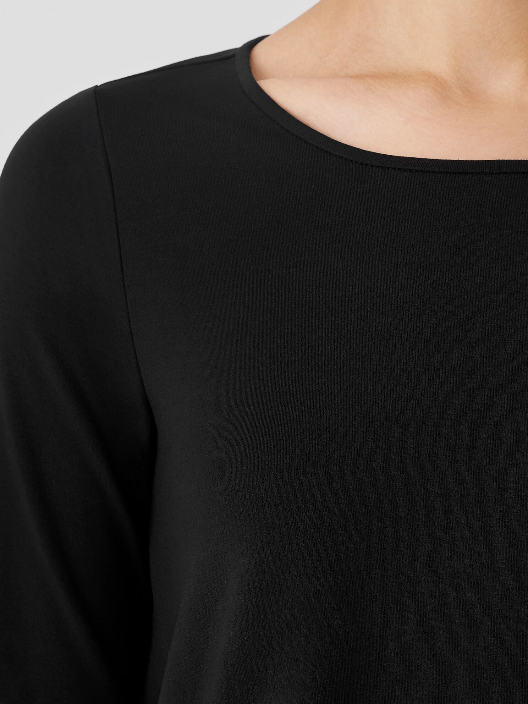 Stretch Jersey Knit Scoop Neck Top