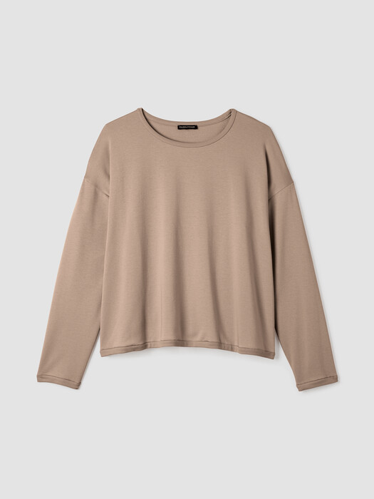 Cozy Brushed Terry Hug Round Neck Box-Top