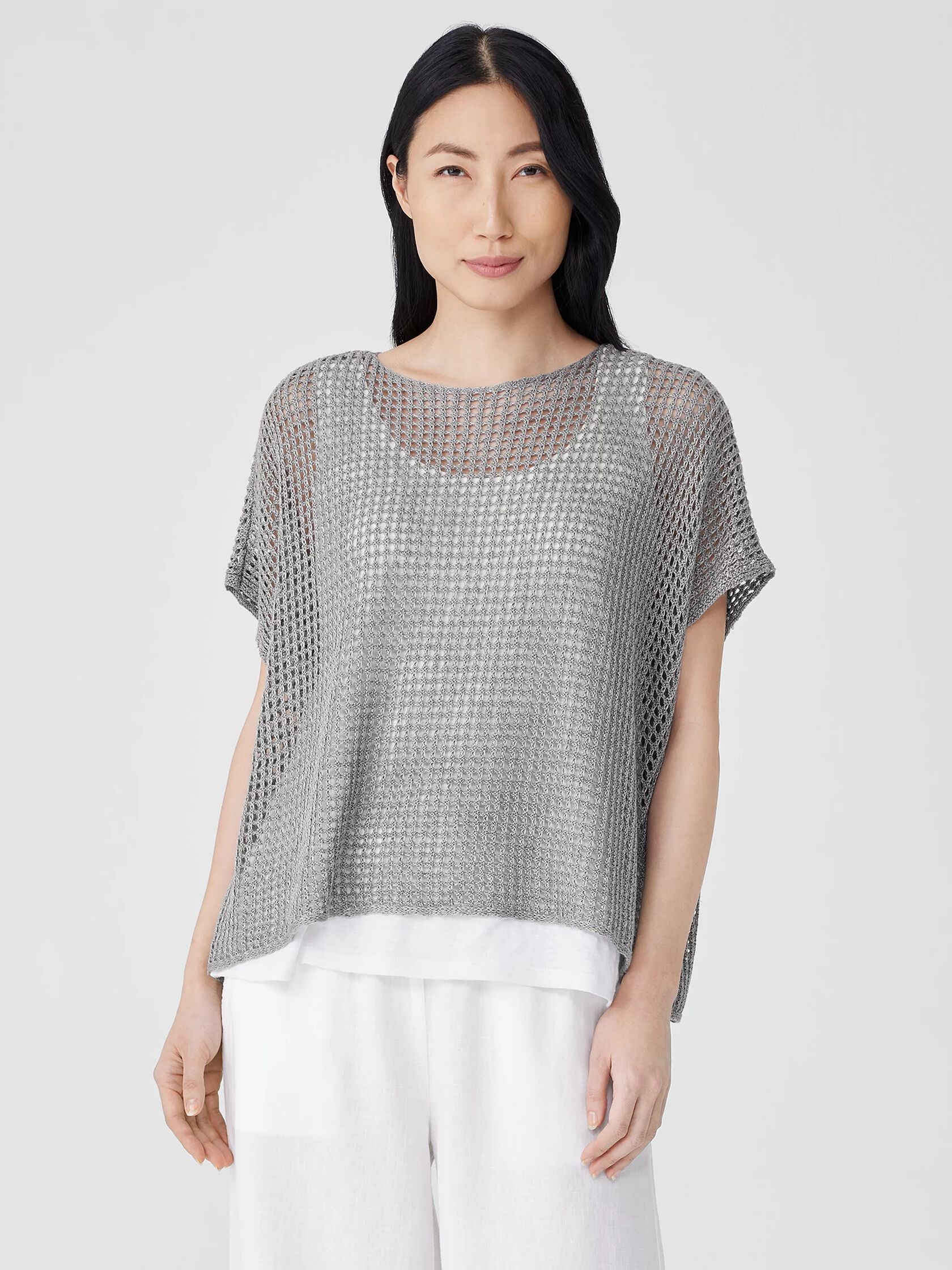 Organic Linen Délavé Bateau Neck Top