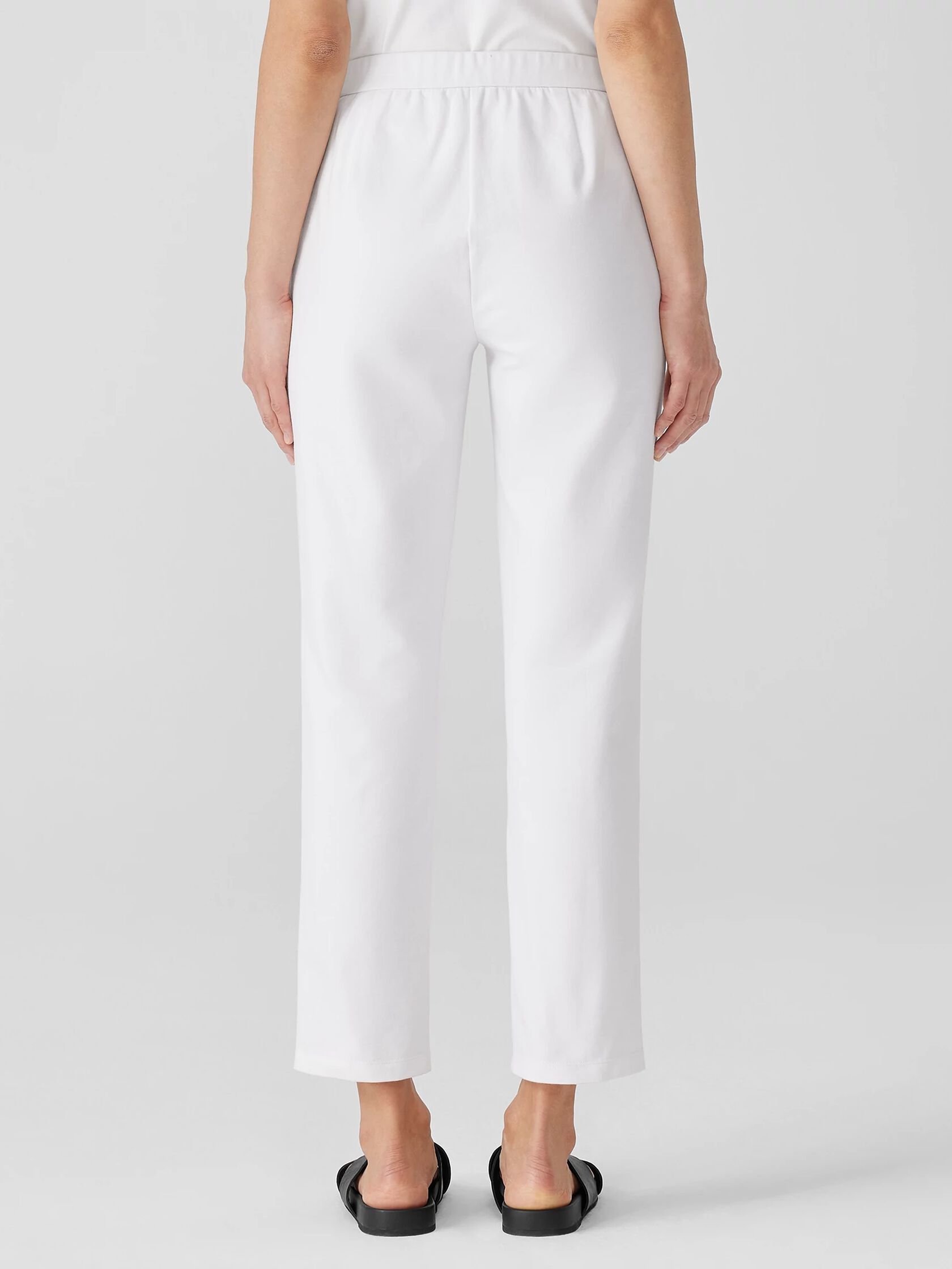 Cotton Blend Ponte High-Waisted Slim Pant